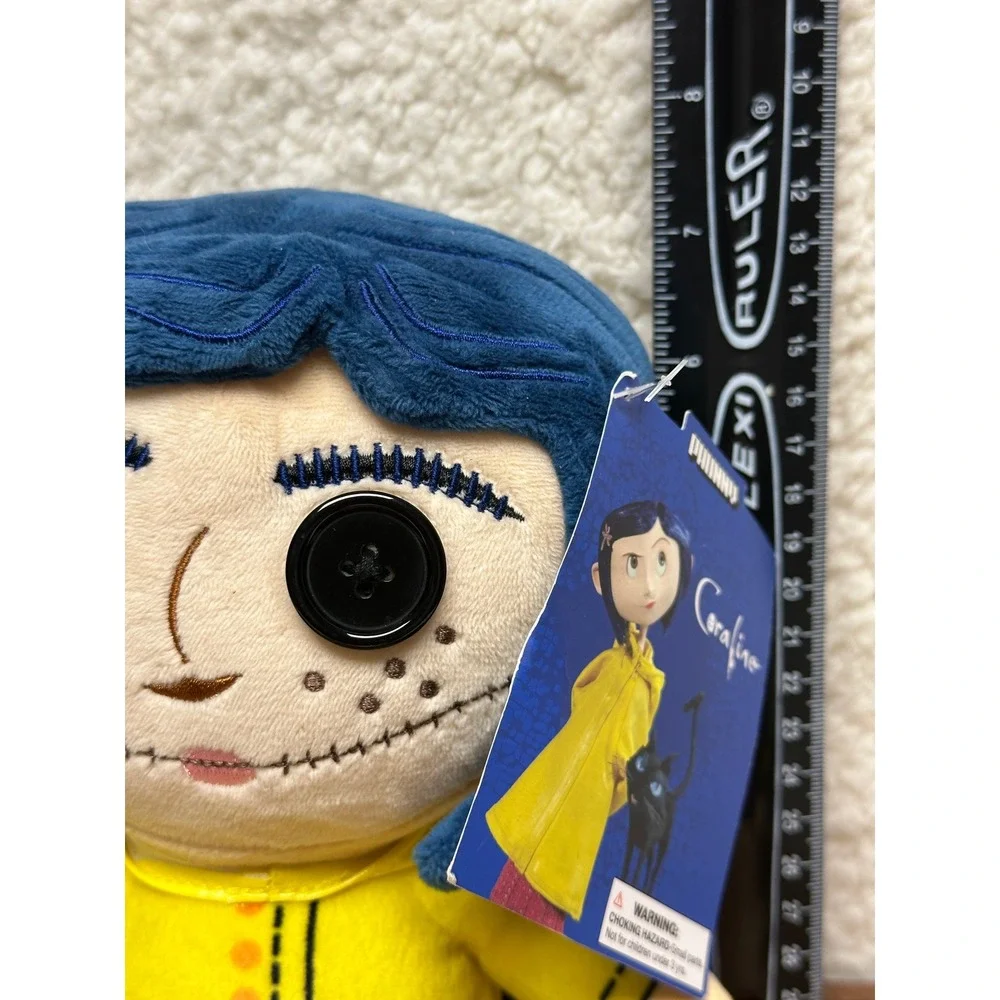 Kidrobot Coraline Plush Phunny Yellow Raincoat Button Eyes 8 Inch NWT